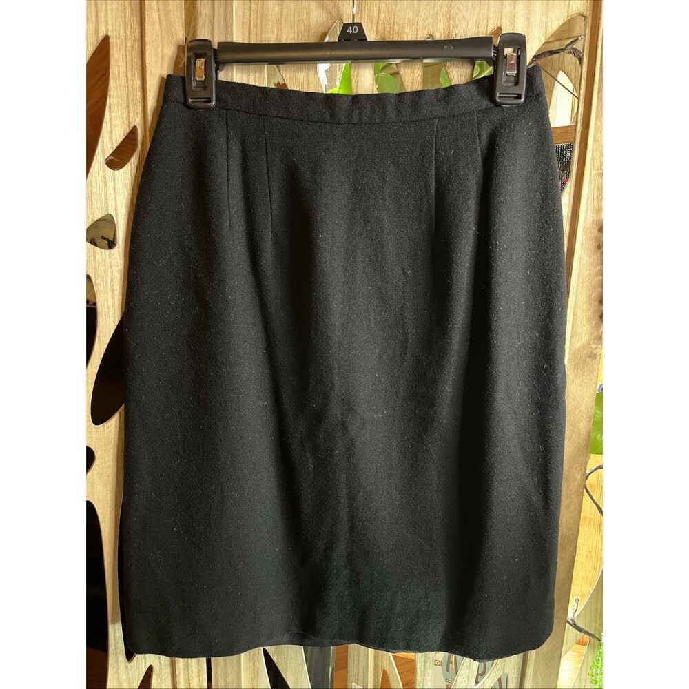 Jacqueline Ferrar Skirt Women Sz 8 Vintage Zip Back Knee Length 100% Wool Lined
